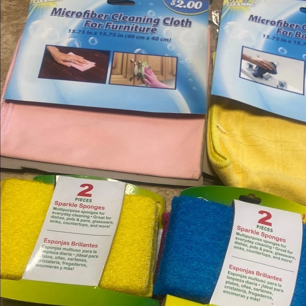 Microfiber Cleaning Cloth Set -  NWT Scrubbing  Extra Long Gloves Dusting